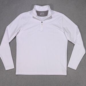 Bogey Bros Golf Performance 1/4 Zip Pullover Mens Small White Long Sleeve